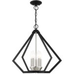 5 Light Black Chandelier with Steel base material-Lighting LumensChandeliers