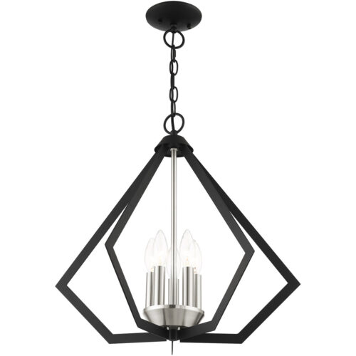 5 Light Black Chandelier with Steel base material-Lighting LumensChandeliers