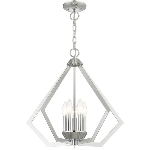 5 Light Polished Chrome Chandelier with Steel base material-Lighting LumensChandeliers