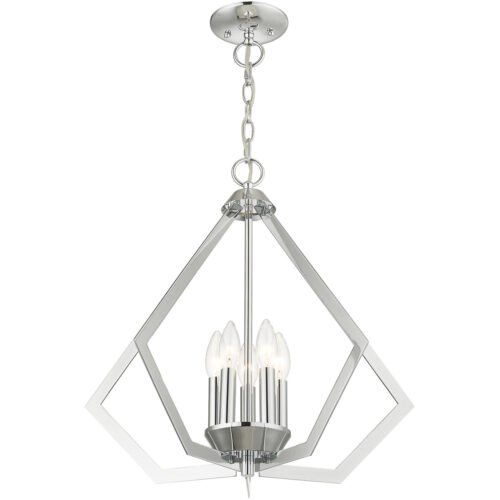 5 Light Polished Chrome Chandelier with Steel base material-Lighting LumensChandeliers