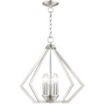 5 Light Brushed Nickel Chandelier with Steel base material-Lighting LumensChandeliers