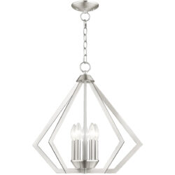 5 Light Brushed Nickel Chandelier with Steel base material-Lighting LumensChandeliers