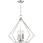 5 Light Brushed Nickel Chandelier with Steel base material-Lighting LumensChandeliers