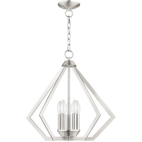 5 Light Brushed Nickel Chandelier with Steel base material-Lighting LumensChandeliers