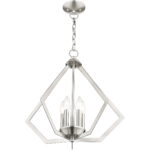 5 Light Brushed Nickel Chandelier with Steel base material-Lighting LumensChandeliers