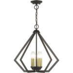 40925-92 5 Light English Bronze Chandelier with Antique Brass Finish Accents-Lighting LumensChandeliers