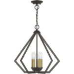 40925-92 5 Light English Bronze Chandelier with Antique Brass Finish Accents-Lighting LumensChandeliers