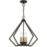 40925-92 5 Light English Bronze Chandelier with Antique Brass Finish Accents-Lighting LumensChandeliers