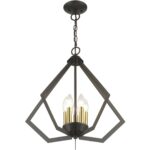 40925-92 5 Light English Bronze Chandelier with Antique Brass Finish Accents-Lighting LumensChandeliers