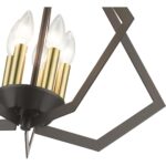 40925-92 5 Light English Bronze Chandelier with Antique Brass Finish Accents-Lighting LumensChandeliers