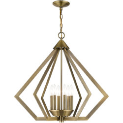 6 Light Antique Brass Chandelier with Steel base material-Lighting LumensChandeliers