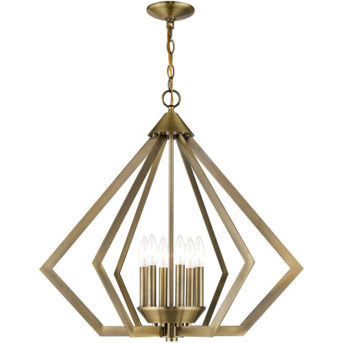 6 Light Antique Brass Chandelier with Steel base material-Lighting LumensChandeliers