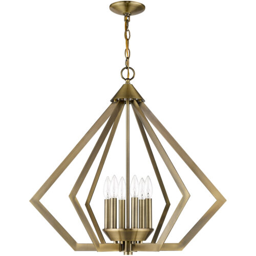 6 Light Antique Brass Chandelier with Steel base material-Lighting LumensChandeliers