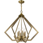 6 Light Antique Brass Chandelier with Steel base material-Lighting LumensChandeliers