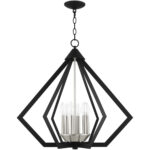 6 Light Black Chandelier with Steel base material-Lighting LumensChandeliers