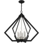 6 Light Black Chandelier with Steel base material-Lighting LumensChandeliers