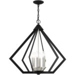 6 Light Black Chandelier with Steel base material-Lighting LumensChandeliers