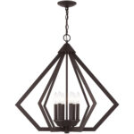 6 Light Bronze Chandelier with Steel base material-Lighting LumensChandeliers