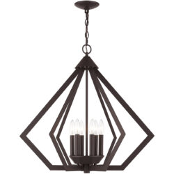 6 Light Bronze Chandelier with Steel base material-Lighting LumensChandeliers