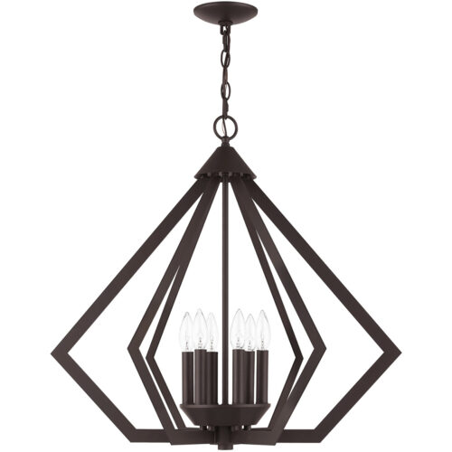 6 Light Bronze Chandelier with Steel base material-Lighting LumensChandeliers