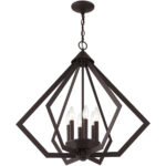 6 Light Bronze Chandelier with Steel base material-Lighting LumensChandeliers