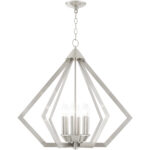 6 Light Brushed Nickel Chandelier with Steel base material-Lighting LumensChandeliers