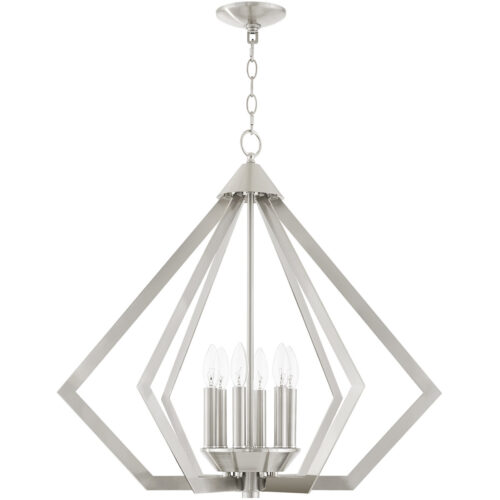 6 Light Brushed Nickel Chandelier with Steel base material-Lighting LumensChandeliers