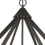 40926-92 6 Light English Bronze Chandelier with Antique Brass Finish Accents-Lighting LumensChandeliers