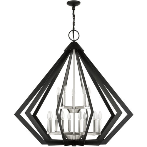 40928-04 15 Light Black Foyer Chandelier-Lighting LumensChandeliers