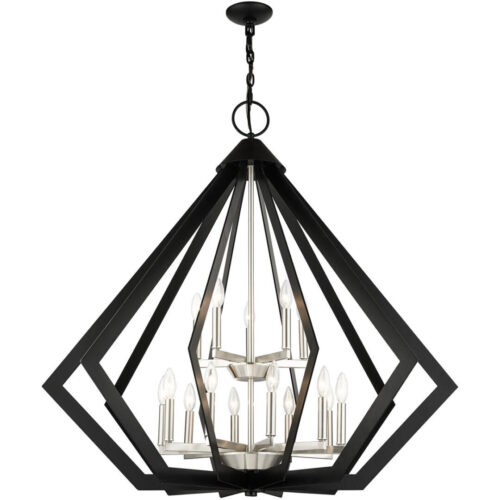 40928-04 15 Light Black Foyer Chandelier-Lighting LumensChandeliers