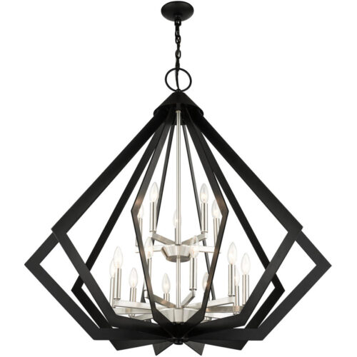 40928-04 15 Light Black Foyer Chandelier-Lighting LumensChandeliers