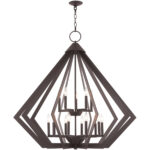 15 Light Bronze Foyer Chandelier with Steel base material-Lighting LumensChandeliers