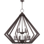 15 Light Bronze Foyer Chandelier with Steel base material-Lighting LumensChandeliers