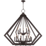 15 Light Bronze Foyer Chandelier with Steel base material-Lighting LumensChandeliers