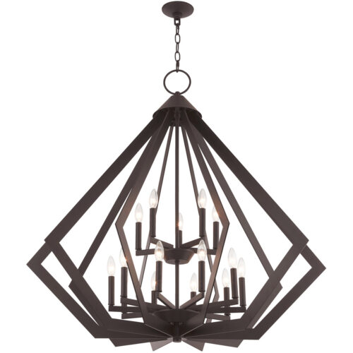 15 Light Bronze Foyer Chandelier with Steel base material-Lighting LumensChandeliers