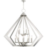 15 Light Brushed Nickel Foyer Chandelier with Steel base material-Lighting LumensChandeliers