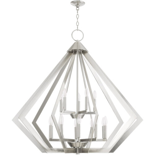 15 Light Brushed Nickel Foyer Chandelier with Steel base material-Lighting LumensChandeliers