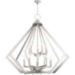 15 Light Brushed Nickel Foyer Chandelier with Steel base material-Lighting LumensChandeliers