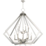 15 Light Brushed Nickel Foyer Chandelier with Steel base material-Lighting LumensChandeliers