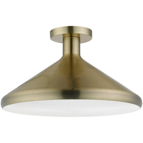 40950-01 1 Light Antique Brass Semi-Flush Mount-Lighting LumensSemi Flush