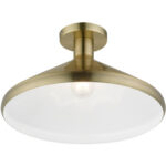 40950-01 1 Light Antique Brass Semi-Flush Mount-Lighting LumensSemi Flush