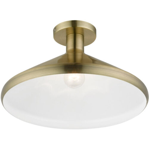 40950-01 1 Light Antique Brass Semi-Flush Mount-Lighting LumensSemi Flush