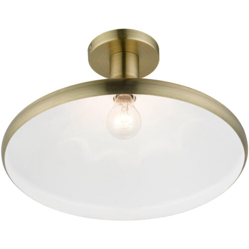 40950-01 1 Light Antique Brass Semi-Flush Mount-Lighting LumensSemi Flush