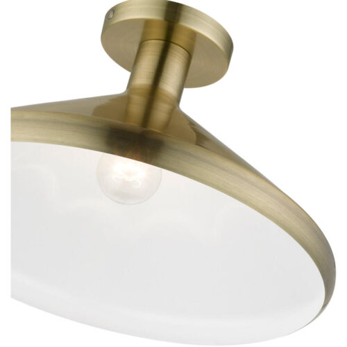 40950-01 1 Light Antique Brass Semi-Flush Mount-Lighting LumensSemi Flush