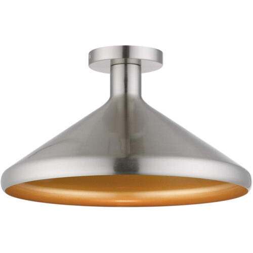 40950-91 1 Light Brushed Nickel Semi-Flush Mount-Lighting LumensSemi Flush