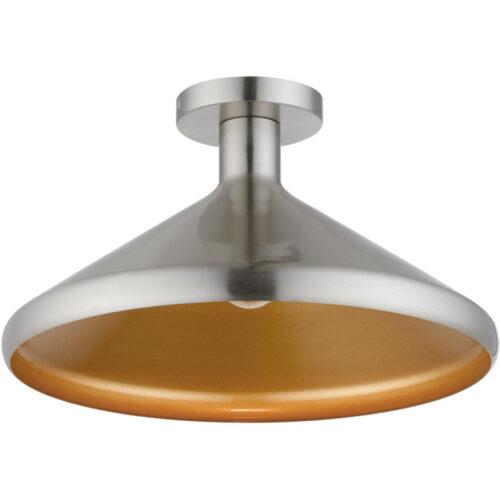 40950-91 1 Light Brushed Nickel Semi-Flush Mount-Lighting LumensSemi Flush