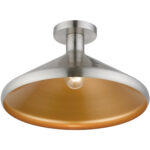 40950-91 1 Light Brushed Nickel Semi-Flush Mount-Lighting LumensSemi Flush