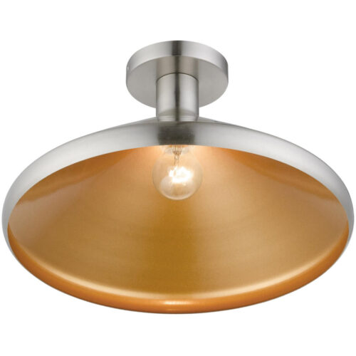 40950-91 1 Light Brushed Nickel Semi-Flush Mount-Lighting LumensSemi Flush