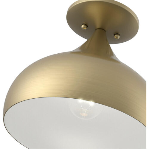 40980-01 1 Light Antique Brass Semi-Flush Mount-Lighting LumensSemi Flush