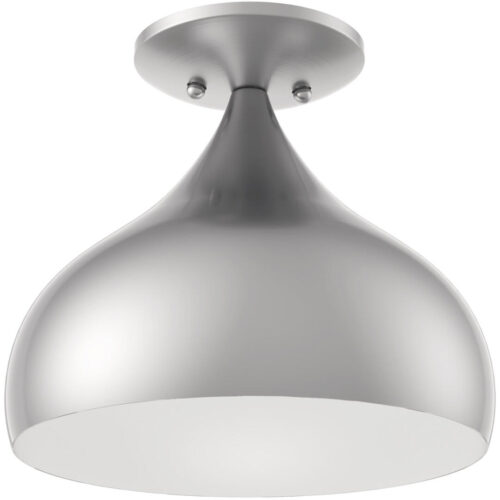 40980-91 1 Light Brushed Nickel Semi-Flush Mount-Lighting LumensSemi Flush